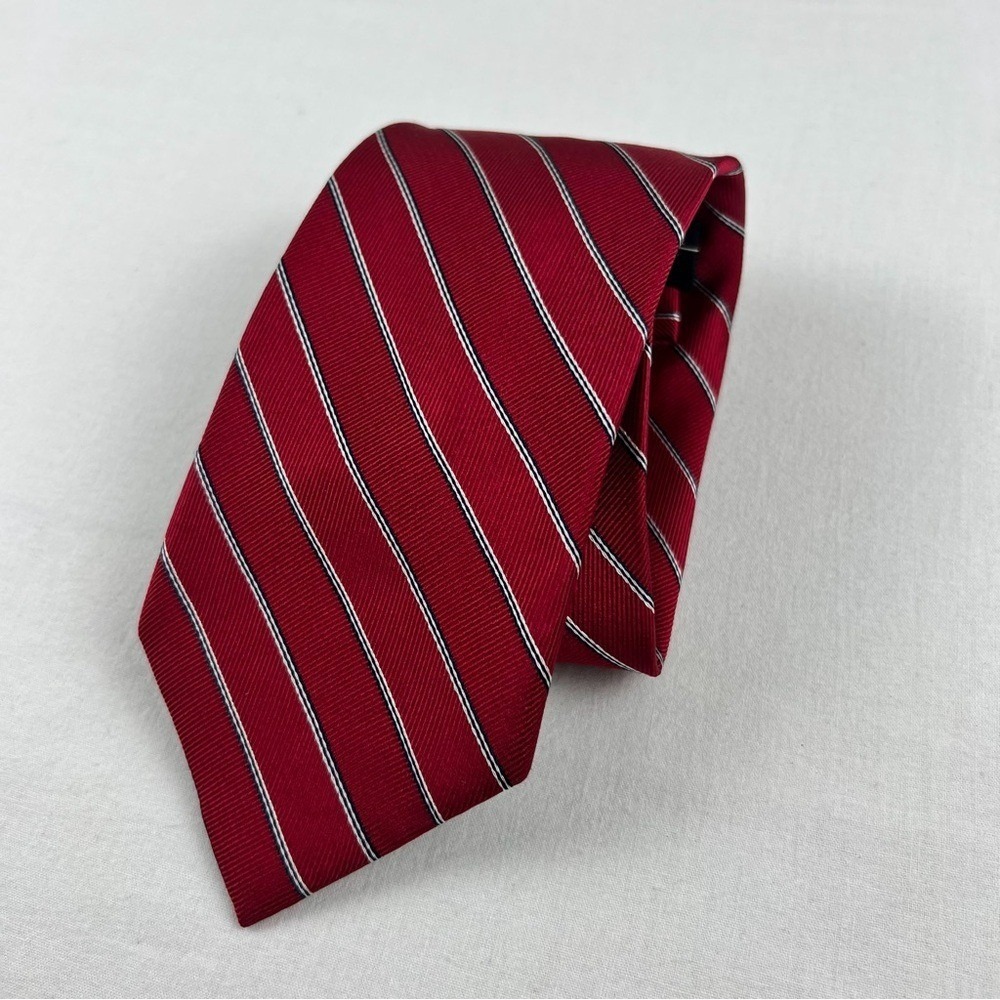 Jos. A. Bank Executive Collection Mens Red Striped Silk Necktie‎ Business Tie